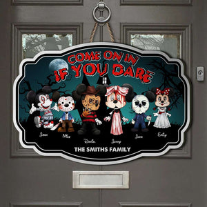 Come On In If You Dare, Gift For Family, Personalized Wood Sign, Horror Family Wood Sign, Halloween Gift 03PGHN170823HH - Wood Sign - GoDuckee