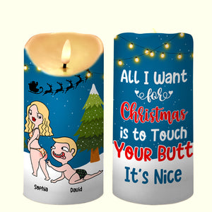 Personalized Gifts For Couple LED Candle 01ohtn301024hh Touch Your Butt It's Nice - Led Candle - GoDuckee