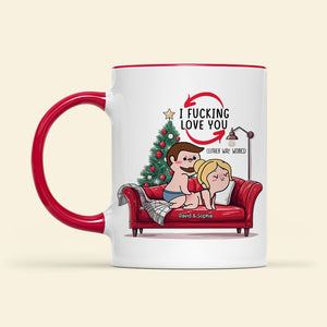 Personalized Gift for Couple, Naughty Couple On Sofa Christmas Coffee Mug 04toqn031024hh - Coffee Mug - GoDuckee