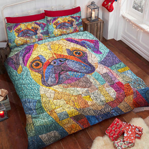 Pug Dog Christmas Quilt Bed Set Gifts For Dog Lovers 05HUDT051124 - Blanket - GoDuckee