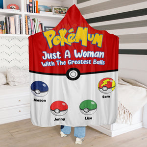 Personalized Gifts For Mom Wearable Blanket Hoodie Just A Woman With The Greatest Balls 02ohmh200324 - Blankets - GoDuckee