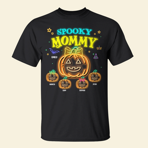 Personalized Gifts For Mom Shirt, Halloween Neon Pumpkin 01NAPU260824 - Shirts - GoDuckee