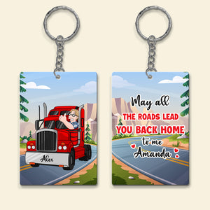 Personalized Gifts For Truck Driver Keychain 03NAMH180724HG - Keychains - GoDuckee