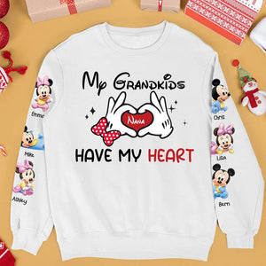 My Grandkids Have My Heart, Gift For Family, Personalized Shirt, Cartoon Mouse Kid Shirt, Christmas Gift 01OHHN201023 - AOP Products - GoDuckee