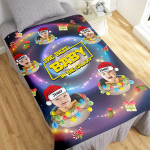 Custom Photo Gifts For Kids Fleece Blanket, Best Baby In The Galaxy 01TGMH051024 - Blanket - GoDuckee