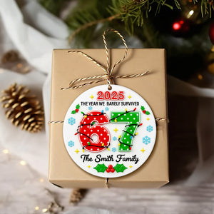 Family Survival Year Ceramic Ornament - Personalized Gift For Family 02HULU191125 - Ornament - GoDuckee