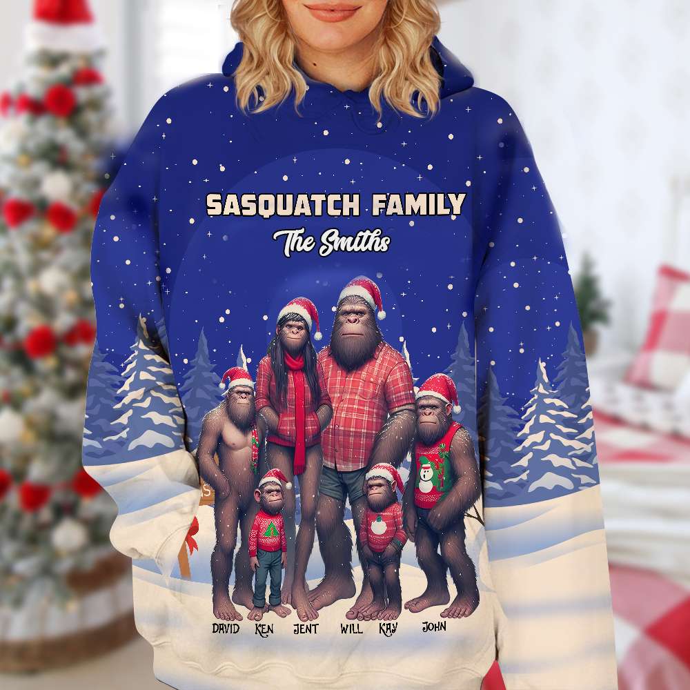 Personalized Gifts For Family, Bigfoot Family Christmas 3D Shirt 02OHLU081124 - AOP Products - GoDuckee