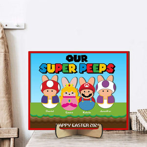 Personalized Gifts For Easter Day Wood Sign Our Super Peeps 01OHHN210224 - Wood Signs - GoDuckee