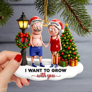 Funny Old Couple Ornament - Personalized Gifts For Couple Christmas Ornament 05OHQN140826