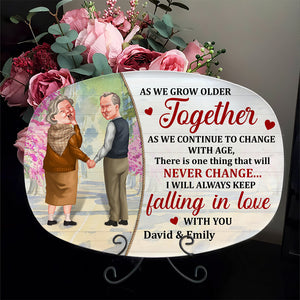 As We Grow Older Together I Will Always Keep Falling In Love With You-CustomizingBox - Personalized Resin Plate-Gift For Old Couple- Couple Resin Plate - Resin Plate - GoDuckee