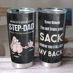 World's Greatest Step-Dad Personalized Tumbler, Gift For Dad, Father's Day Gift - Tumbler Cup - GoDuckee