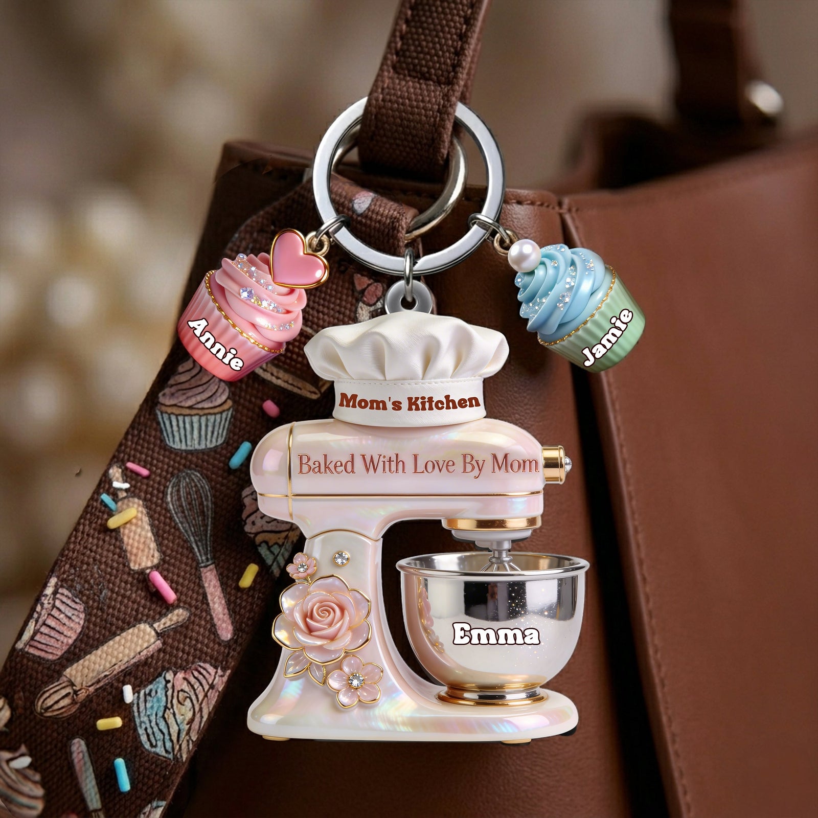 Baking Mom Acrylic Tag Keychain - Personalized Gifts For Mother 01pglu260326 - Keychains - GoDuckee