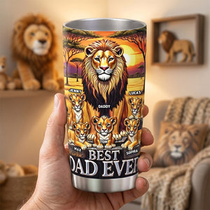 Lion Dad And Kid 20oz Tumbler - Personalized Gifts For Father's Day Tumbler 04TOTN050526 - Tumbler Cup - GoDuckee