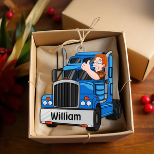 Personalized Gifts For Trucker Christmas Ornament 04acpu111124hg - Ornament - GoDuckee