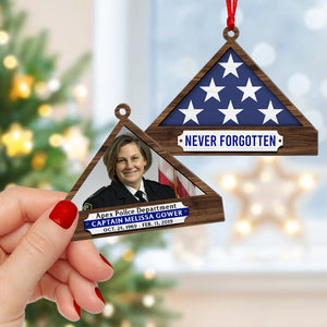 Personalized Memorial Ornament For Hero, Folded Flag 01qhqn241024 - Ornament - GoDuckee