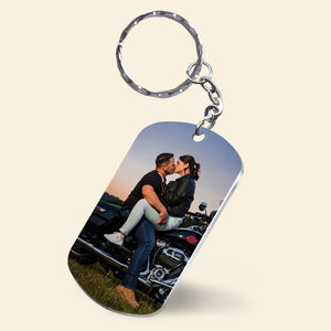 Couple Need You Here Personalized Stainless Steel Keychain With Upload Image, I Love You Keychain - Keychains - GoDuckee