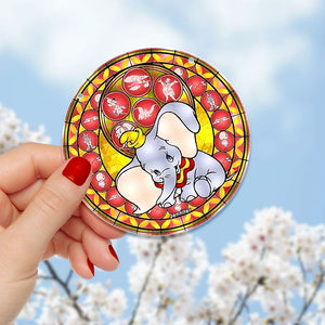 Personalized Gifts For Christmas Suncatcher Ornament 49ACQN240824 Elephant Cartoon - Ornament - GoDuckee