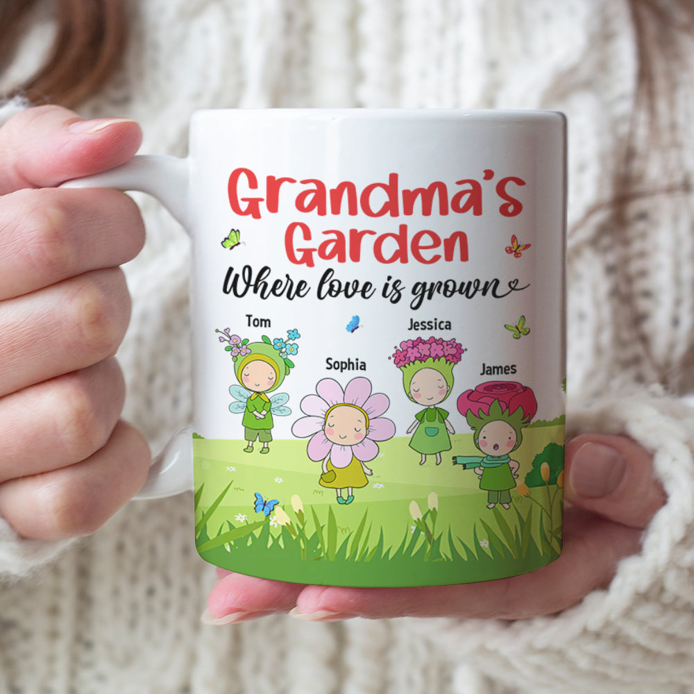 Grandma's Garden Personalized Cute Flowers Coffee Mug 05TOTN010823 - Coffee Mug - GoDuckee