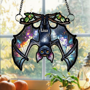 Personalized Bat Halloween Round Stained Suncatcher 03TOMH220824 - Ornament - GoDuckee