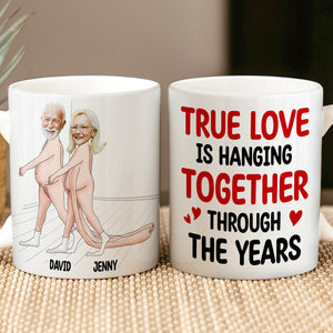 True Love Is Hanging Together Through The Years, Custom Couple Face Coffee Mug, Funny Gift For Couple, Valentine's Gifts - Coffee Mug - GoDuckee