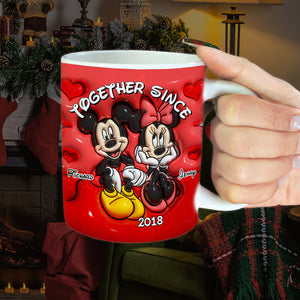 Together Since, Couple Gift, Personalized Mug, Mouse Couple Coffee Mug, Christmas Gift 01NAHN031123 - Coffee Mug - GoDuckee