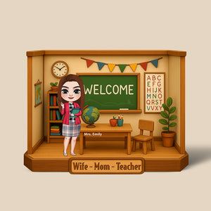 Teacher Mom Plaque - Personalized Gifts For Mom 05naqn150425 - Shaped Plaques - GoDuckee