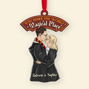 You Make The World Magical Place 01HUDT211123TM Personalized Ornament, Gifts For Couple - Ornament - GoDuckee