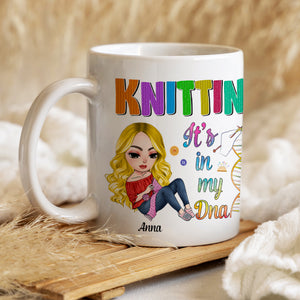 Personalized Gifts for Knitters, Knitting in my DNA White Mug 04TOTN070824 - Coffee Mug - GoDuckee