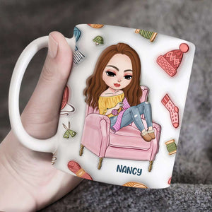 Personalized Gifts For Knitting Girl Mug 02NAPU250724HH - Coffee Mug - GoDuckee