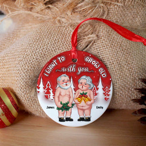 Personalized Gifts For Couple Ceramic Ornament, Funny Christmas Couple Standing 01napu190724 - Ornament - GoDuckee