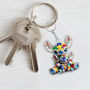 Autism Dad Keychain - Personalized Gifts For Dad 04TGQN140525 - Keychains - GoDuckee