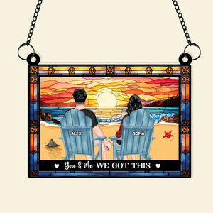 Personalized Gifts For Couple Suncatcher Window Hanging Ornament 01humh300524tm - Ornaments - GoDuckee