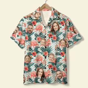 Custom Family Members' Faces Personalized Summer Hawaiian Shirt, Summer Gift For Family Members - Hawaiian Shirts - GoDuckee