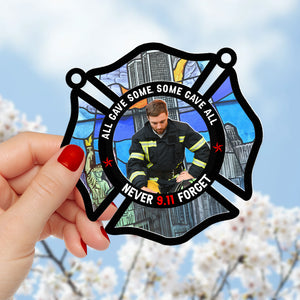 Custom Photo Gifts For Firefighter Suncatcher Ornament 06QNQN030824 - Ornament - GoDuckee