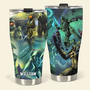 Halo Infinite Science - Fiction Artwork - Hawaiian 30oz Tumbler, Aloha Tumbler - Tumbler Cup - GoDuckee