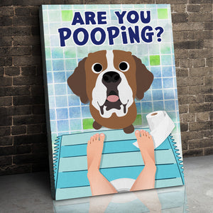 Personalized Gifts For Dog Moms Dog Dads 02HUPU060824 Funny Dog On Toilet - Poster & Canvas - GoDuckee