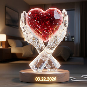 Heart Of Love Acrylic Light Box - Personalized Gift For Couples 06HYLU151225 - Light Box - GoDuckee