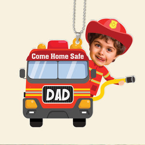 Custom Photo Gifts For Dad Car Ornament Come Home Safe - Ornaments - GoDuckee