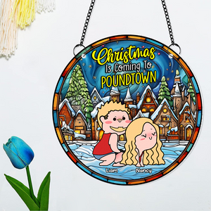 Personalized Gifts For Couple Suncatcher Ornament 01tgpu101024 Christmas Is Coming - Ornament - GoDuckee