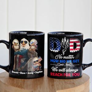 Eagle Dad We'll Always Reach For You, Personalized Mug, Gift For Dad - Coffee Mug - GoDuckee