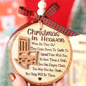 Christmas in Heaven Memorial Ornament Wooden Rocking Chair 02HUXX060924 2 Layers Wooden Ornament - Ornament - GoDuckee