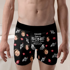 Custom Photo Gifts For Couple Boxer Halloween Bone 02XQDT010824 - Boxer Briefs - GoDuckee