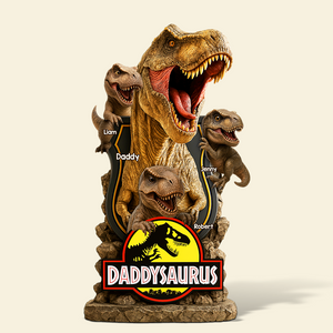 Daddysaurus Dad Acrylic Plaque Personalized Gifts For Dad 03NAPU160525 - Shaped Plaques - GoDuckee
