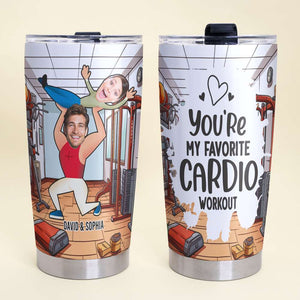 Custom Photo Gifts For Couple Gym Couple Tumbler 01TODT021224 - Tumbler Cup - GoDuckee