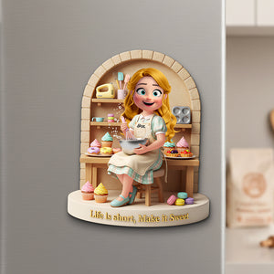 Sweet Baking Girl Fridge Magnet - Personalized Gift For Bakers 01PGTA061225 - Fridge Magnet - GoDuckee