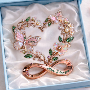 Stunning Butterflies On Mom Heart Acrylic Plaque, Personalized Gifts For Mom & Grandma 05qhlu060326 - Shaped Plaques - GoDuckee
