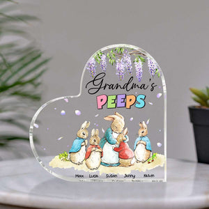 Personalized Gifts For Grandma Heart Plaque Grandma's Peeps 02HUHN200224 - Shaped Plaques - GoDuckee