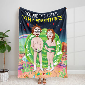 Personalized Gifts for Couple Blanket 02napu090724hg Standing In Front Of The Green Portal - Blanket - GoDuckee