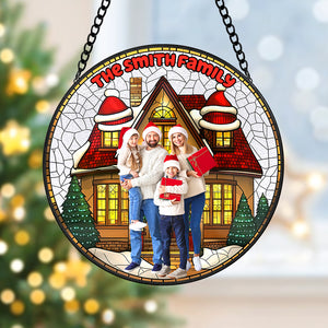 Custom Photo Gifts For Family Christmas Stained Glass 05DGQN051024 - Ornament - GoDuckee