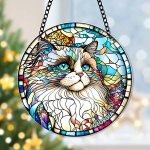 Personalized Gifts For Cat Lover Suncatcher Ornament 01KAQN280824 - Ornament - GoDuckee